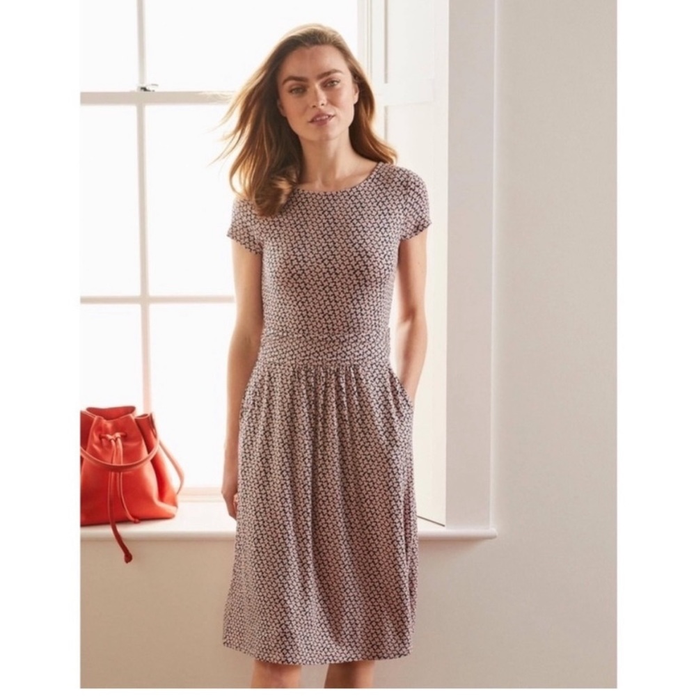Boden Pink Daisy Amelie Jersey Dress w Pockets Size 2P - Picture 14 of 14